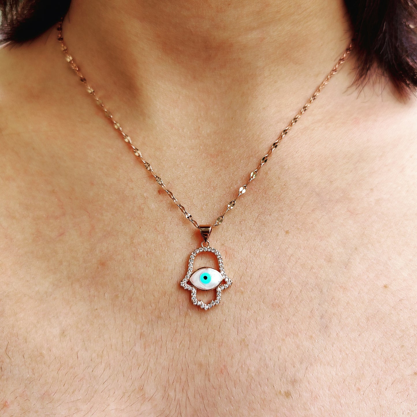 Hamsa Evil Eye Necklace