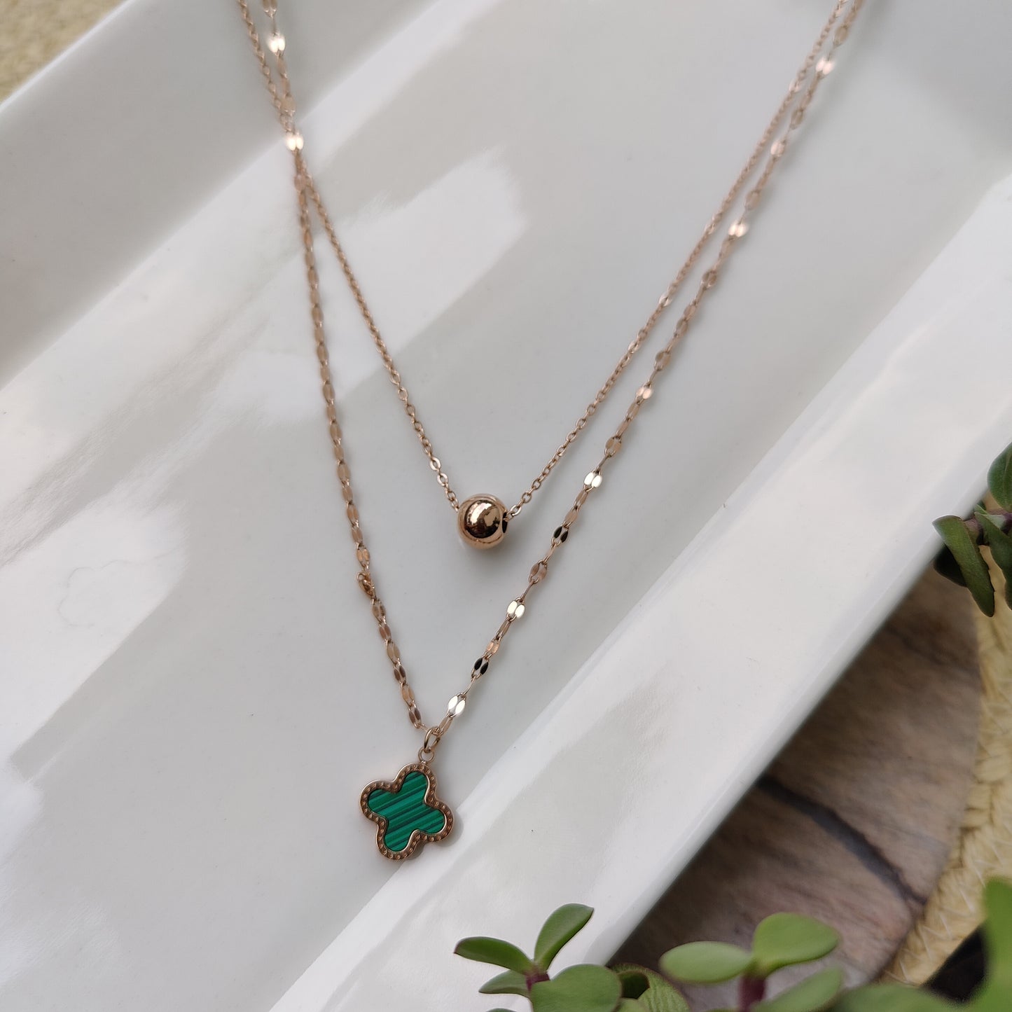 Avery ~ Clover Layered Necklace