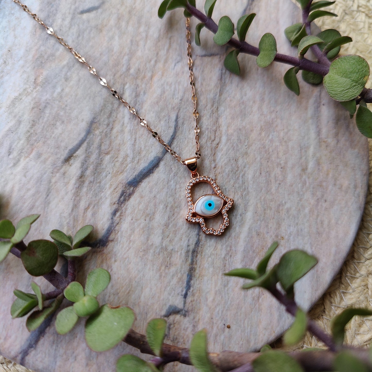 Hamsa Evil Eye Necklace