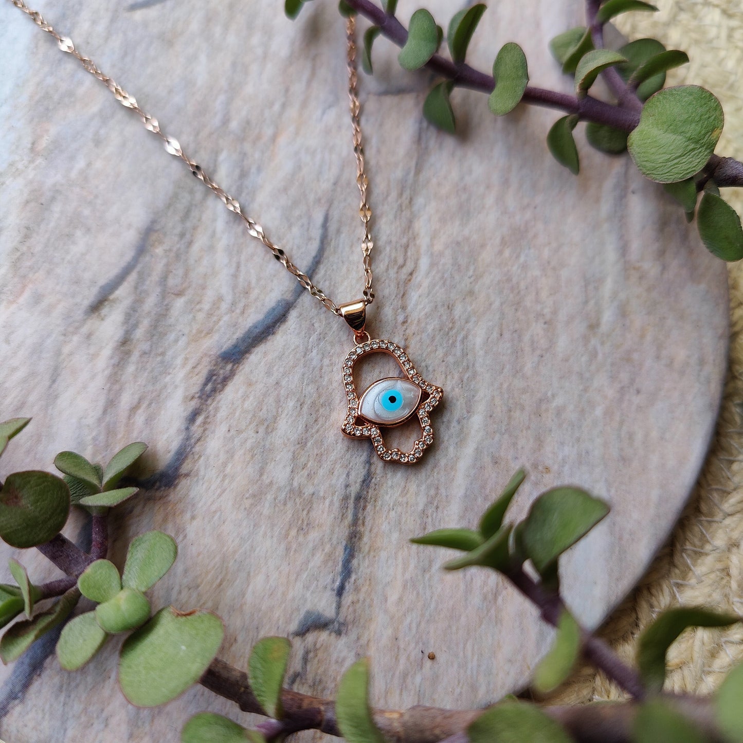 Hamsa Evil Eye Necklace