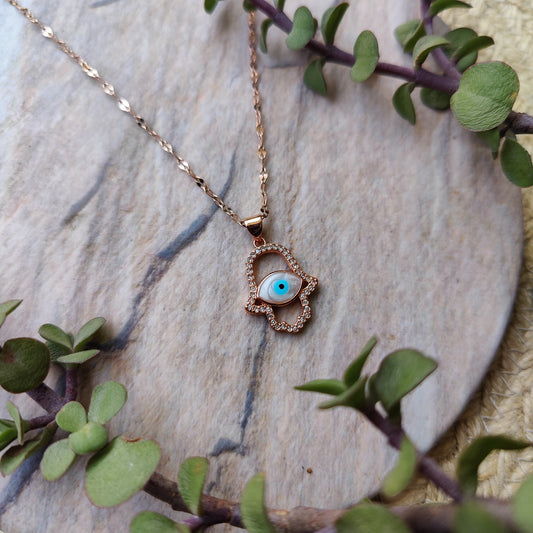 Hamsa Evil Eye Necklace